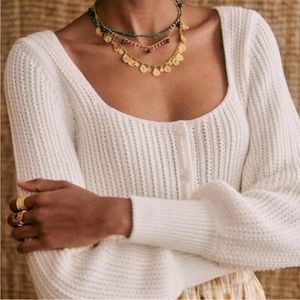 Sezane Marietta Cardigan in Ecru Size XS